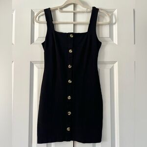 Black Button Up Mini Dress
